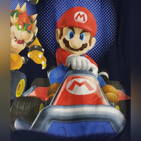 Nintendo Mario Kart 7 boys Layered look long sleeves Graphic Tee.  Like New - Picture 2 of 8